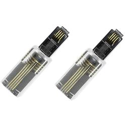 Telephone Cord Detangler, Traodin Male to Female 2 Pcs 360 Degree Rotating Landline Cable, Anti-Tangle Phone Cable Used Home or Office(360°RJ9 4P4C Black Short)