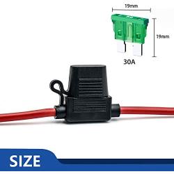 12 AWG Inline Fuse Holder - 12 Gauge Fuse Holder for 30A Blade Fuse (6 Pack)