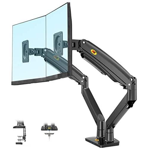 NB North Bayou Dual Monitor Desk Mount Stand Full Motion Swivel Computer Monitor Arm Fits 2 Screens up to 32 with Load Capacity 6.6~26.4lbs for Each Monitor F195A-B