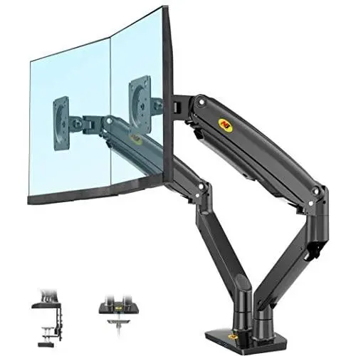 NB North Bayou Dual Monitor Desk Mount Stand Full Motion Swivel Computer Monitor Arm Fits 2 Screens up to 32 with Load Capacity 6.6~26.4lbs for Each Monitor F195A-B