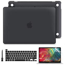 Batianda for MacBook Pro 13 Case 2020 M1 A2338 A2289 A2251 Model, Plastic Hard Shell Case with Keyboard Cover & Screen Protector for Newest Mac Pro13 inch Touch Bar, Matte Black