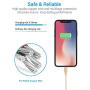 Lightning Cable MFi Certified - Quntis iPhone Charger 3Pack 3ft 6ft 10ft Nylon Braided USB Fast Charging Cord Compatible with iPhone 11 Pro X Xs Max XR 8 7 6 Plus iPad Pro Airpods and More, Gold