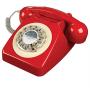 Wild Wood 746 Phone, Retro Design, Red
