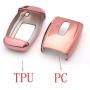 Royalfox(TM) 3 4 Buttons TPU Smart keyless Entry Remote Key Fob case Cover for 2017 2018 2019 2020 Lincoln Continental MKC MKZ Navigator (Pink and Clear)
