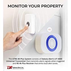 Dakota Alert UTRE-4K-Plus Door and Window Sensor Security System with Relay Outputs - UT-4000 Universal Transmitter and RE-4k Plus Wireless Receiver