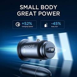 AINOPE USB Car Charger, [Dual QC3.0 Port] 36W/6A [All Metal] Fast Car Charger Adapter Mini Cigarette Lighter Usb Charger Quick Charge Compatible with iPhone 11 pro/11/ x/8, Note 9/Galaxy S10/S9