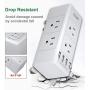 EyGde Power Strip Wall Outlet Extender with 6 Outlets(3 Sided) and 4 USB Ports, Outlet Splitter with Rotating Plug, Multi Plug Outlet for Travel, Home, Dorm, Office, 1700 Joules, White