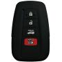 Coolbestda Rubber Smart 4buttons Key Fob Full Cover Remote Case Keyless Protector Jacket for 2018 Toyota Camry C-HR Prius HYQ14FBC Black