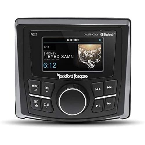 Rockford Fosgate PMX-2 Punch Marine Compact AM/FM/WB Digital Media Receiver 2.7'' Display