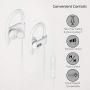 Avantree E171 Sports Earbuds Wired with Microphone, Sweatproof Wrap Around Earphones with Over Ear Hook, in Ear Running Headphones for Workout Exercise Gym Compatible with iPhone, Cell Phones - White