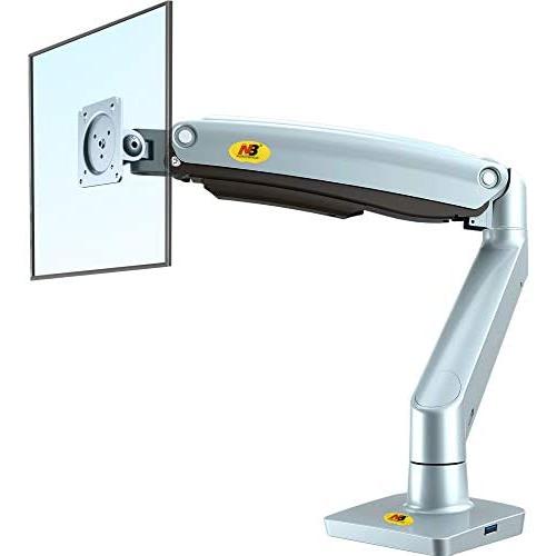 NB North Bayou Monitor Desk Mount Ultra Wide Full Motion Swivel Long Arm with Gas Spring for 22-35Monitors from 6.6 to 26.4lbs Height Adjustable Monitor Stand F100A-S
