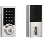 Kwikset SmartCode 915 Touchscreen Contemporary Electronic Deadbolt Featuring Smartkey In Satin Nickel