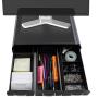 Mind Reader 2MONSTA3D-BLK PC, Laptop, IMAC Monitor Stand and Desk Organizer with 3 Draws for Storage, 2-Pack, Black