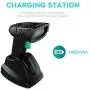 NADAMOO Wireless Barcode Scanner with Charging Cradle, 400M Long Transmission Distance, 1D Cordless USB Portable Handheld Laser Bar Code Reader for Computer PC POS Warehouse Inventory Supermarket