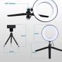 LED Ring Light 6'' with Tripod Stand for YouTube Video and Makeup, Mini LED Camera Light with Cell Phone Holder Desktop LED Lamp with 3 Light Modes & 11 Brightness Level (6'')