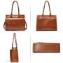 Briefcase for Women Oil Wax Leather Vintage 15.6 Inch Laptop Business Shoulder Bag Brown Briefcase for Women Oil Wax Leather Vintage 15.6 Inch Laptop Business Shoulder Bag Brown