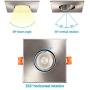 TORCHSTAR 3 Inch Gimbal LED Recessed Lighting with Square Trim, Dimmable Downlight with J-Box, 7W (50W Eqv.), CRI 90+, 3000K Warm White, ETL/Energy Star/JA8/T24 Certified, Satin Nickel, Pack of 6