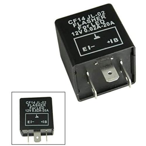 Xotic Tech 3-Pin CF14 EP35 Electronic LED Flasher Relay Fix Turn Signal Bulbs Hyper Flash