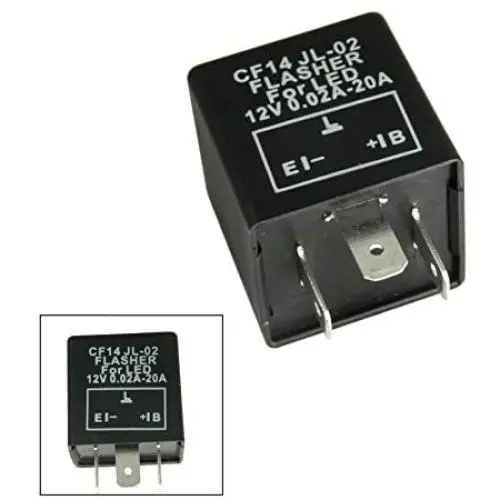 Xotic Tech 3-Pin CF14 EP35 Electronic LED Flasher Relay Fix Turn Signal Bulbs Hyper Flash