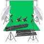 Emart Photography Backdrop Continuous Umbrella Studio Lighting Kit, Muslin Chromakey Green Screen and Background Stand Support System for Photo Video Shoot Emart Photography Backdrop Continuous Umbrella Studio Lighting Kit, Muslin Chromakey Green Screen and Background Stand Support System for Photo Video Shoot