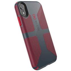 Speck Products CandyShell Grip iPhone XR Case, Charcoal Grey/Dark Poppy Red
