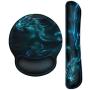 Meffort Inc Mouse Pad Wrist Support & Gaming Keyboard Wrist Pad Combo Set – Durable Ergonomic Anti Slip Non-Slip Round Base Rest Support - Blue Dragon Design