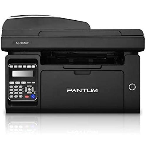 Pantum Monochrome All-in-one Wireless Laser Printer with Print Copy Fax Scan & ADF, Compact Multifunction for Home Office Mobile 23 PPM Printing (Laserjet M6600NW, Black)