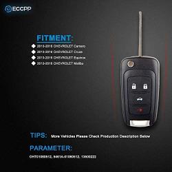 ECCPP Pack of 1 Uncut Key Fob Keyless Entry Remote fit for 2010-2016 for Camaro/for Cruze/for Equinox/for Malibu OHT01060512