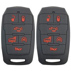 2Pcs Coolbestda Compatible for 2021 2020 2019 Dodge Ram 1500 Laramie Longhorn Limited 6buttons Smart Key Fob Case Protector Pouch Glove w/Air Suspension Remote Start Power Tailgate