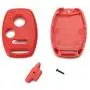 Cutting Not Required - 2 Replacement Key Fob Keyless Entry Remote Shell Case for Honda Civic/Accord/CR-V/Fit/Odyssey/Pilot/Ridgeline/CR-Z Car Key Fob Cover (2+1 Button, 2pc Red)