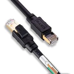 Cat8 Ethernet Cable 1ft, Aifxt Heavy Duty High Speed 26AWG Cat8 LAN Network Cable 40Gbps 2000Mhz with Gold Plated RJ45 Connector, Weatherproof SSTP UV Resistant for Router, Modem, Xbox