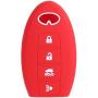 XUHANG Sillicone key fob Skin key Cover Remote Case Protector Shell for Infiniti EX35 FX50 G35 G37 M45 QX56 FX50 M35 M56 QX60 QX80 Smart Remote 4 Button red