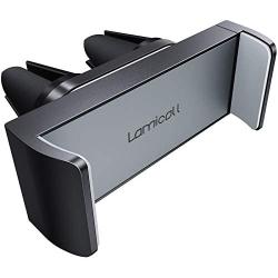 Car Cell Phone Mount, Lamicall Air Vent Clip Holder, Universal Stand Hands Free Cradle Compatible with Phone 12 Mini 11 Pro Xs Xs Max Xr X 8 7 6 6s Plus SE and Other 4.7-6.5 Smartphones - Gray