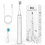 Qhou Sonic Electric Toothbrush for Adults, Rechargeable Power Toothbrush, 3 Cleaning Modes with Smart Timer, 40,000 VPM Whitening Toothbrush - 2 Duponts Brush Heads Included (White)