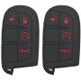 Coolbestda 2Pcs Rubber Smart Key Fob Cover Case Remote Skin Keyless Jacket Holder Protector for Dodge Durango Journey Dart Challenger Jeep Renegade Fiat