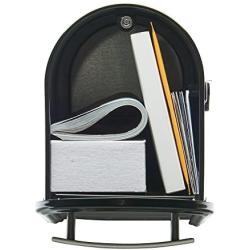 Gibraltar Mailboxes Franklin Medium Capacity Galvanized Steel Black, Post-Mount Mailbox, FM110B00