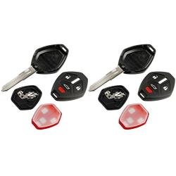 Key Fob Keyless Entry Uncut Remote Shell Case & Pad fits Mitsubishi 2007-2012 Eclipse / 2007-2012 Galant / 2007-2015 Lancer, Set of 2