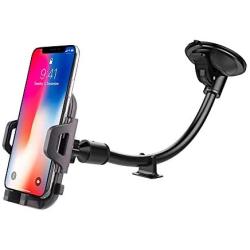 Windshield Car Phone Mount, Universal Dashboard Phone Holder with Long Arm Washable Suction Cup Car Cradle,Compatible with Phone 11 Pro Xs XS Max XR X 8 8 Plus 7 Galaxy S9 S8 S7 Note 9 10