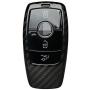 Genuine Carbon Fiber Key Fob Cover For Mercedes-Benz 2019-2021 A-Class C-Class G-Class 2017-2021 E-Class 2018-2021 S-Class Smart Car Remote Key, Car Key Fob Case For Men Fob Cover For Women - Black