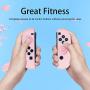 BRHE Dockable Switch Protective Case Cover for Nintendo Switch Joy-Con Controllers with Glass Screen Protector, Anti-Scratch Shock-Absorption Grip Cover - Pink