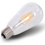 6Pack DC 12 Volt Light Bulb ST64 Cool White 6000k 4W LED Edison Filament E26 Screw Base Lamp Low Voltage Ferry RV Marine Boat Solar Theatrical Production Stage Prop Retro Landscape Industrial Lighting