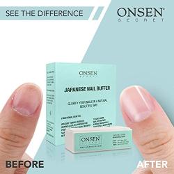Onsen Professional Nail Buffer, Ultimate Shine Nail Buffing Block With 3 Way Buffing Methods, Smooth & Shine After Onsen Nail Filer, Compact Purse Size Manicure Tools for Optimum Nail Care