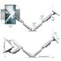 SHOPPINGALL Fully Adjustable Dual Gas Spring 2 in 1 Monitor & Laptop OR Dual Monitors Mount Stand with 2 Arms for 15''-32'' Monitors, Desk Clamp and Grommet Options Included - SA-GM224U+D15 (Silver)