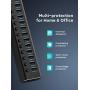Rosonway Powered USB Hub 16 Ports 100W USB 3.0 Data Hub Aluminum USB Hub 3.0 Splitter with 12V/8.3A UL Certified Power Adapter and Individual On/Off Switches RSH-A16 (Black)