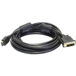 Monoprice 102505 15-Feet 28AWG Standard HDMI to DVI Adapter Cable with Ferrite Cores, Black (102505)