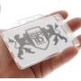 Heavy Duty Horizontal Locking Badge Holder - Crystal Clear Hard Plastic Case for Photo I.D. Badges or Proximity Cards by Specialist ID