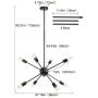 Sputnik Chandelier,8 Lights Modern Chandelier Pendant Lighting Industrial Vintage Hanging Dining Room Light for Kitchen (Black)
