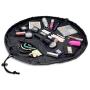 Lay-n-Go Drawstring Makeup Bag – Black, 20 inch - Travel Cosmetic Bag, Scrunch Sac Makeup Bag Opens Flat for Easy Access, Makeup Pouch, Durable and Stylish