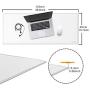 Cacoy 39.4''x15.7'' Oversized PU Leather Desk Pad - Leather Extended Mousepad Writing Mat Desk Protective Mat for Office, Home, Computer, Laptop - White
