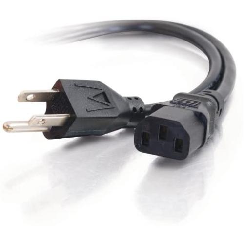 C2G Replacement Power Cable For Computers, TVs, Monitors, & More - 10 Black Universal Cord Works With Any 3 Pin AC Power Connection - 18 Gauge Wire (03134)